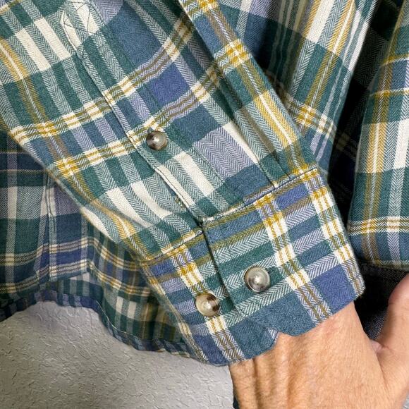 TOAD & CO Shirt XL Airsmyth Lightweight Plaid Flannel Button Down Recycled - Picture 8 of 15